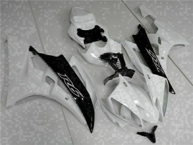 Custom 2006-2007 White Black Yamaha YZF R6 Bike Fairings Custom 2006-2007 White Black Yamaha YZF R6 Bike Fairings