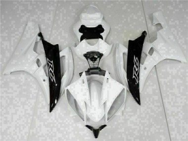 Custom 2006-2007 White Black Yamaha YZF R6 Bike Fairings