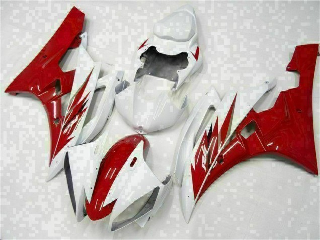 Custom 2006-2007 Red White Yamaha YZF R6 Motorcycle Bodywork Custom 2006-2007 Red White Yamaha YZF R6 Motorcycle Bodywork