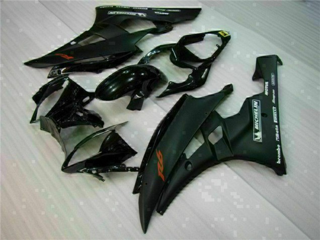 Custom 2006-2007 Black Yamaha YZF R6 Motorbike Fairing Kits Custom 2006-2007 Black Yamaha YZF R6 Motorbike Fairing Kits