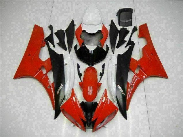 Custom 2006-2007 Red Black Yamaha YZF R6 Motorcycle Fairings Kits Custom 2006-2007 Red Black Yamaha YZF R6 Motorcycle Fairings Kits