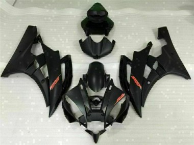Custom 2006-2007 Black Yamaha YZF R6 Replacement Fairings