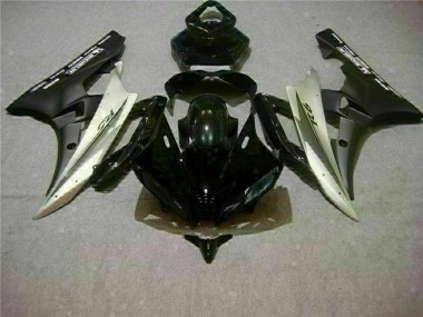 Custom 2006-2007 Silver Black Yamaha YZF R6 Motor Fairings