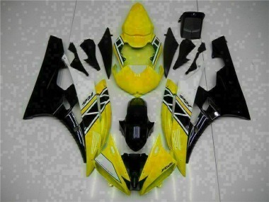 Custom 2006-2007 Yellow Black Yamaha YZF R6 Motorcycle Fairing Kit