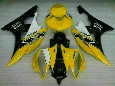 Custom 2006-2007 Yellow Black Yamaha YZF R6 Motorbike Fairing