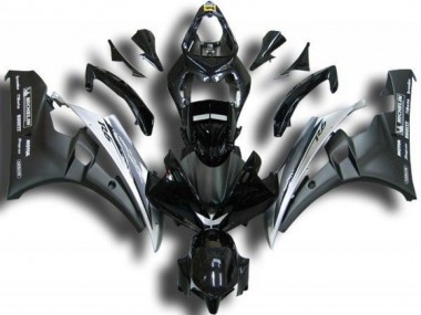 Custom 2006-2007 Black White Yamaha YZF R6 Replacement Fairings