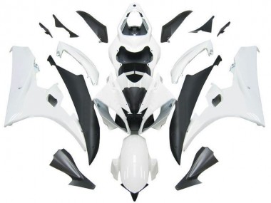 Custom 2006-2007 White Black Yamaha YZF R6 Motorcycle Fairings