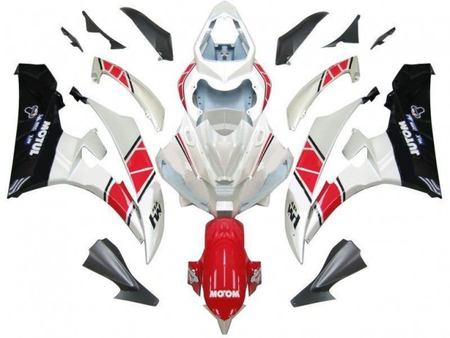Custom 2006-2007 White Red Black Yamaha YZF R6 Bike Fairings Custom 2006-2007 White Red Black Yamaha YZF R6 Bike Fairings