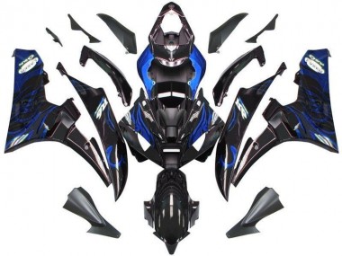 Custom 2006-2007 Black Blue Flame Yamaha YZF R6 Motor Bike Fairings