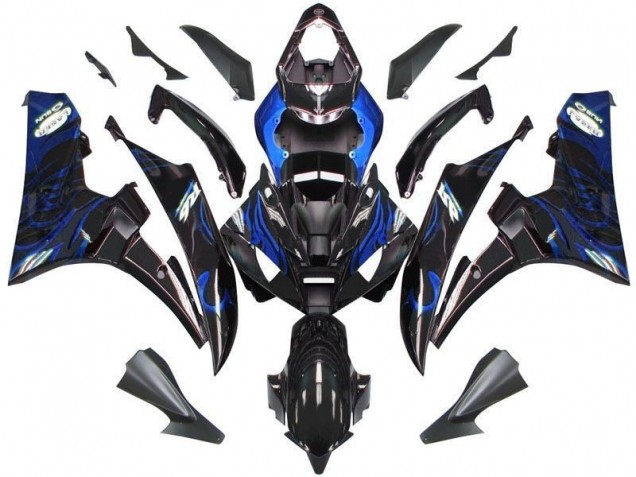 Custom 2006-2007 Black Blue Flame Yamaha YZF R6 Motor Bike Fairings Custom 2006-2007 Black Blue Flame Yamaha YZF R6 Motor Bike Fairings