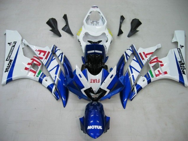 Custom 2006-2007 Blue White Motul Red Fiat Yamaha YZF R6 Motorcycle Fairings Kits Custom 2006-2007 Blue White Motul Red Fiat Yamaha YZF R6 Motorcycle Fairings Kits