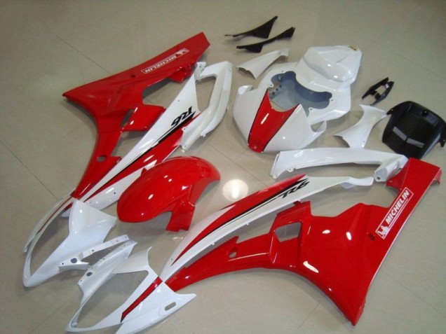 Custom 2006-2007 Red White Yamaha YZF R6 Motorcycle Fairing Custom 2006-2007 Red White Yamaha YZF R6 Motorcycle Fairing