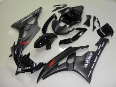 Custom 2006-2007 Black Yamaha YZF R6 Bike Fairings
