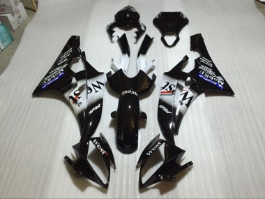 Custom 2006-2007 Glossy Black Yamaha YZF R6 Bike Fairing