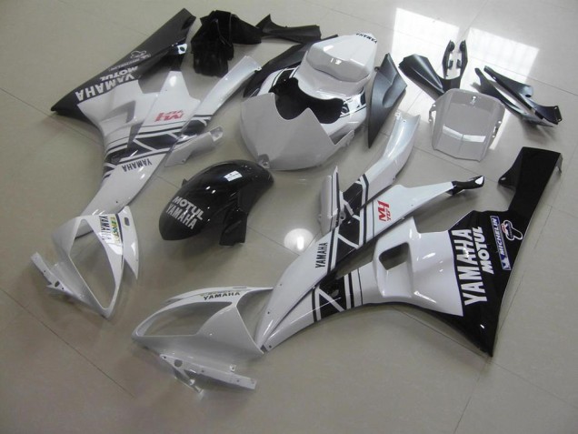 Custom 2006-2007 Black White Yamaha YZF R6 Motorcycle Fairing Kits Custom 2006-2007 Black White Yamaha YZF R6 Motorcycle Fairing Kits