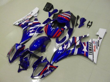 Custom 2006-2007 Red Blue Star Yamaha YZF R6 Bike Fairings