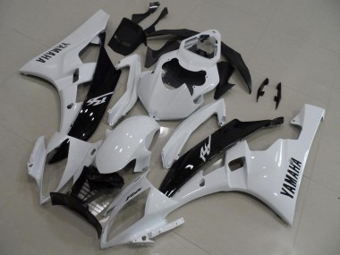 Custom 2006-2007 White and Black Yamaha YZF R6 Replacement Motorcycle Fairings