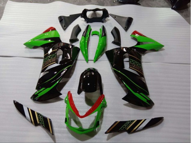 Aftermarket 2006-2008 Green Black Kawasaki EX650 Bike Fairings