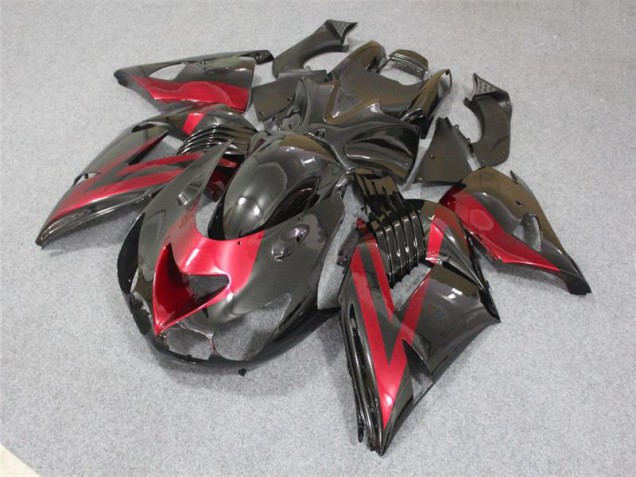 Custom 2006-2011 Black Red Kawasaki ZX14R ZZR1400 Bike Fairings Custom 2006-2011 Black Red Kawasaki ZX14R ZZR1400 Bike Fairings