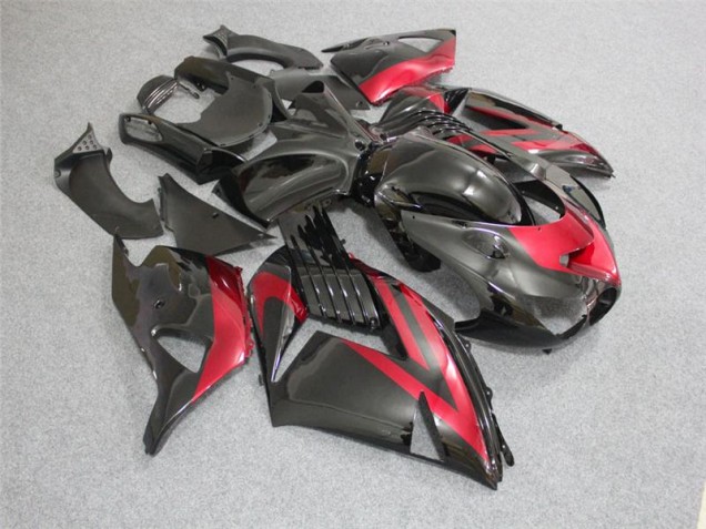 Custom 2006-2011 Black Red Kawasaki ZX14R ZZR1400 Bike Fairings Custom 2006-2011 Black Red Kawasaki ZX14R ZZR1400 Bike Fairings
