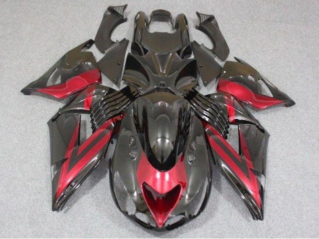 Custom 2006-2011 Black Red Kawasaki ZX14R ZZR1400 Bike Fairings Custom 2006-2011 Black Red Kawasaki ZX14R ZZR1400 Bike Fairings