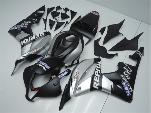 Custom 2007-2008 Silver Repsol Black Honda CBR600RR Bike Fairings Custom 2007-2008 Silver Repsol Black Honda CBR600RR Bike Fairings
