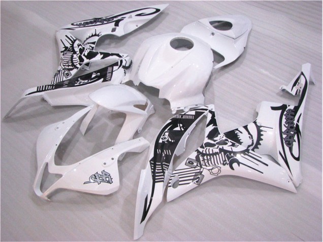 Custom 2007-2008 Black White Honda CBR600RR Replacement Motorcycle Fairings Custom 2007-2008 Black White Honda CBR600RR Replacement Motorcycle Fairings