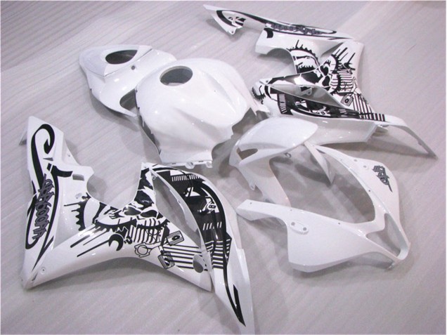 Custom 2007-2008 Black White Honda CBR600RR Replacement Motorcycle Fairings Custom 2007-2008 Black White Honda CBR600RR Replacement Motorcycle Fairings