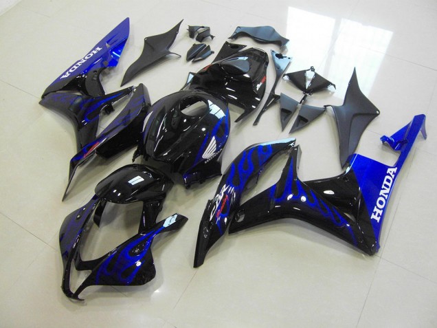 Custom 2007-2008 Black Blue Flame Honda CBR600RR Motorbike Fairings Custom 2007-2008 Black Blue Flame Honda CBR600RR Motorbike Fairings