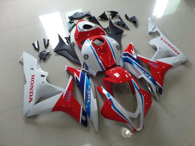 Custom 2007-2008 White Red Blue HRC Honda CBR600RR Bike Fairing Kit Custom 2007-2008 White Red Blue HRC Honda CBR600RR Bike Fairing Kit