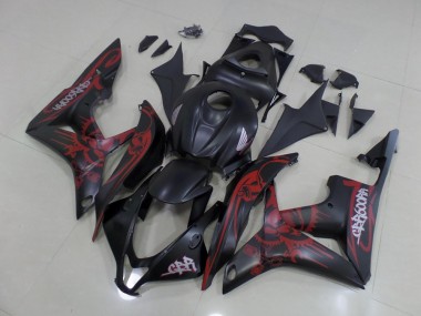 Custom 2007-2008 Black Red Honda CBR600RR Motorcycle Bodywork