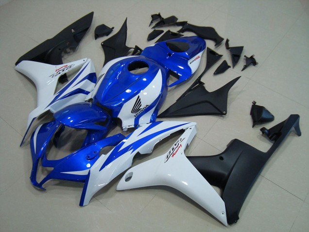 Custom 2007-2008 Blue White Matte Black Honda CBR600RR Motorcycle Replacement Fairings Custom 2007-2008 Blue White Matte Black Honda CBR600RR Motorcycle Replacement Fairings