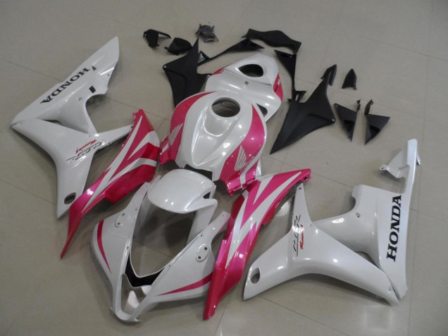 Custom 2007-2008 Pearl White with Pink Honda CBR600RR Motorbike Fairing Custom 2007-2008 Pearl White with Pink Honda CBR600RR Motorbike Fairing