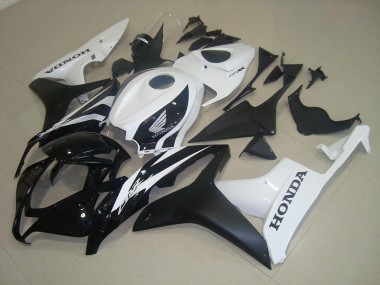 Custom 2007-2008 Matte Black White Honda CBR600RR Bike Fairing Kit