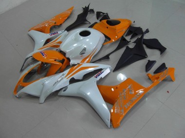 Custom 2007-2008 Pearl White Orange Honda CBR600RR Motorcylce Fairings