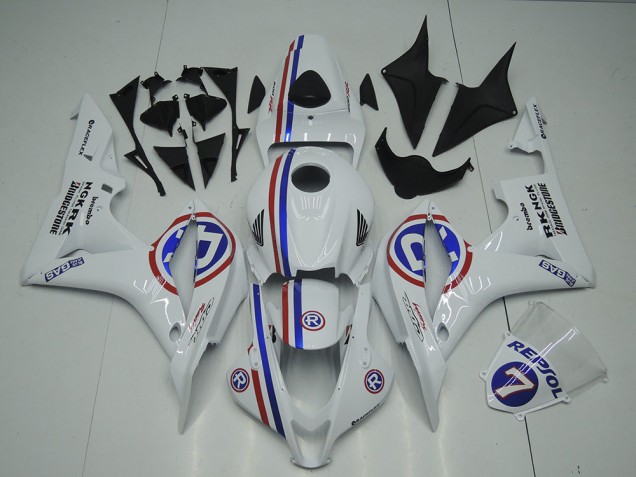 Custom 2007-2008 White Honda CBR600RR Motor Bike Fairings Custom 2007-2008 White Honda CBR600RR Motor Bike Fairings