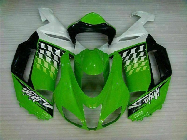 Custom 2007-2008 Green White Ninja Kawasaki ZX6R Motorbike Fairing Custom 2007-2008 Green White Ninja Kawasaki ZX6R Motorbike Fairing