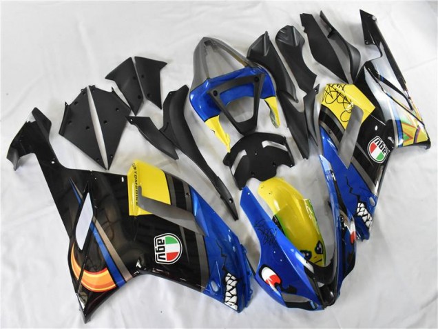Custom 2007-2008 Blue Shark Kawasaki ZX6R Replacement Motorcycle Fairings Custom 2007-2008 Blue Shark Kawasaki ZX6R Replacement Motorcycle Fairings
