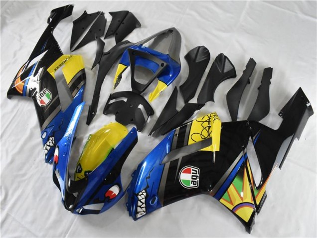 Custom 2007-2008 Blue Shark Kawasaki ZX6R Replacement Motorcycle Fairings Custom 2007-2008 Blue Shark Kawasaki ZX6R Replacement Motorcycle Fairings