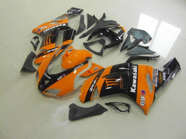 Custom 2007-2008 Orange Monster Kawasaki ZX6R Motor Fairings Custom 2007-2008 Orange Monster Kawasaki ZX6R Motor Fairings