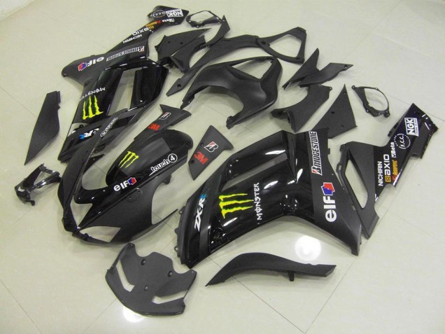 Custom 2007-2008 Black Monster Kawasaki ZX6R Motorcylce Fairings Custom 2007-2008 Black Monster Kawasaki ZX6R Motorcylce Fairings