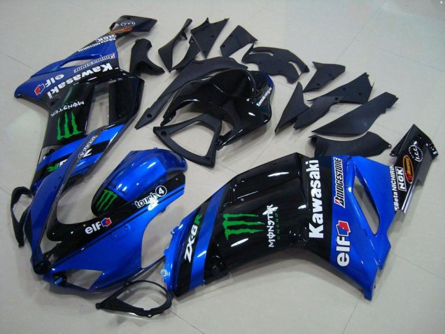 Custom 2007-2008 Blue Monster Kawasaki ZX6R Motorbike Fairings Custom 2007-2008 Blue Monster Kawasaki ZX6R Motorbike Fairings