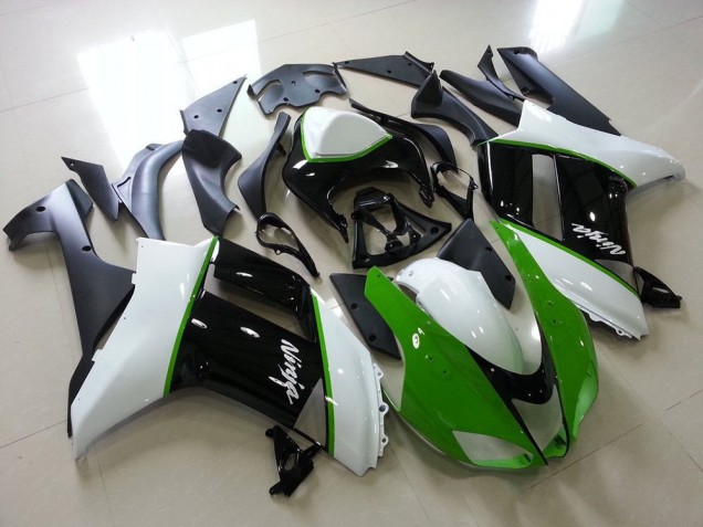 Custom 2007-2008 Green Black White Kawasaki ZX6R Motorcycle Fairing Kits Custom 2007-2008 Green Black White Kawasaki ZX6R Motorcycle Fairing Kits