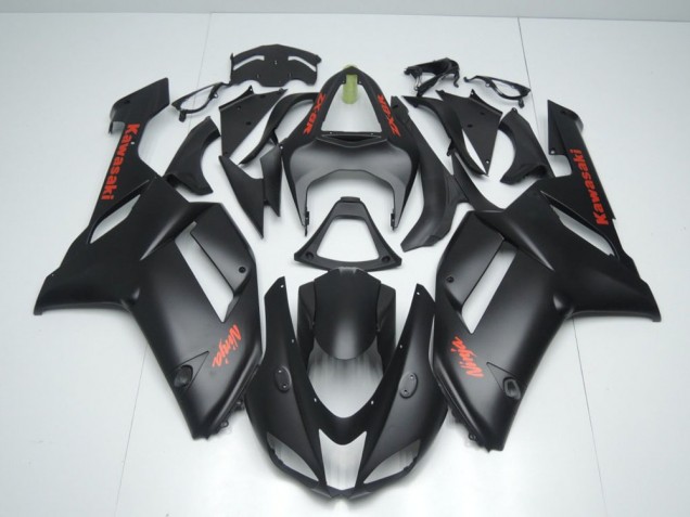 Custom 2007-2008 Matte Black with Red Sticker Kawasaki ZX6R Motorbike Fairing Custom 2007-2008 Matte Black with Red Sticker Kawasaki ZX6R Motorbike Fairing