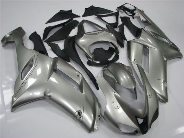 Custom 2007-2008 Grey Kawasaki ZX6R Moto Fairings Custom 2007-2008 Grey Kawasaki ZX6R Moto Fairings