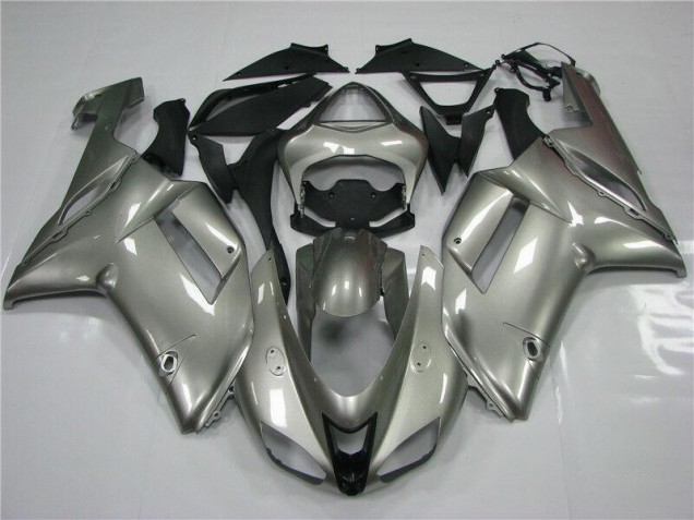 Custom 2007-2008 Grey Kawasaki ZX6R Moto Fairings Custom 2007-2008 Grey Kawasaki ZX6R Moto Fairings