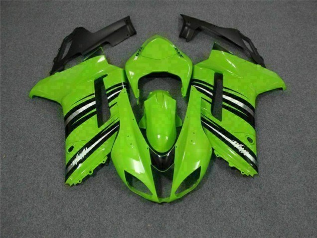Custom 2007-2008 Green Black Kawasaki ZX6R Motorcycle Fairings Kit Custom 2007-2008 Green Black Kawasaki ZX6R Motorcycle Fairings Kit