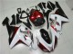 Custom 2007-2008 White Black Red Kawasaki ZX6R Motorbike Fairings Custom 2007-2008 White Black Red Kawasaki ZX6R Motorbike Fairings