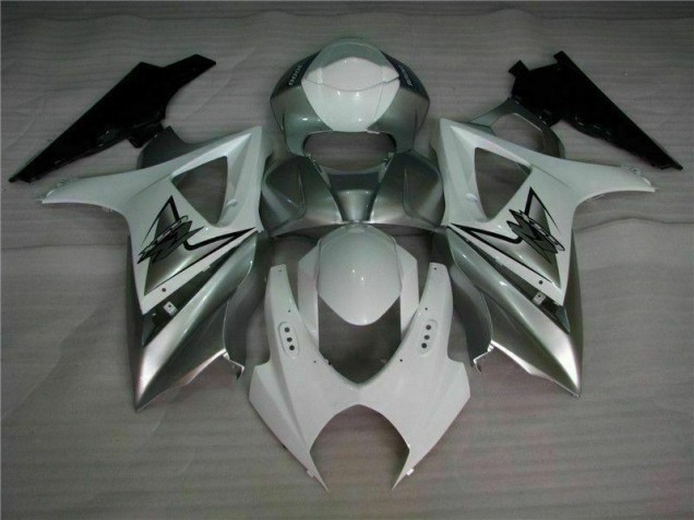 Custom 2007-2008 Silver White Suzuki GSXR 1000 K7 Motorbike Fairing Custom 2007-2008 Silver White Suzuki GSXR 1000 K7 Motorbike Fairing
