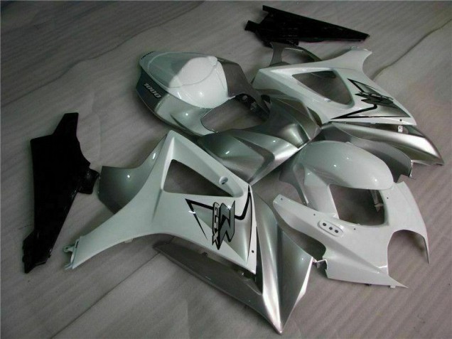 Custom 2007-2008 Silver White Suzuki GSXR 1000 K7 Motorbike Fairing Custom 2007-2008 Silver White Suzuki GSXR 1000 K7 Motorbike Fairing